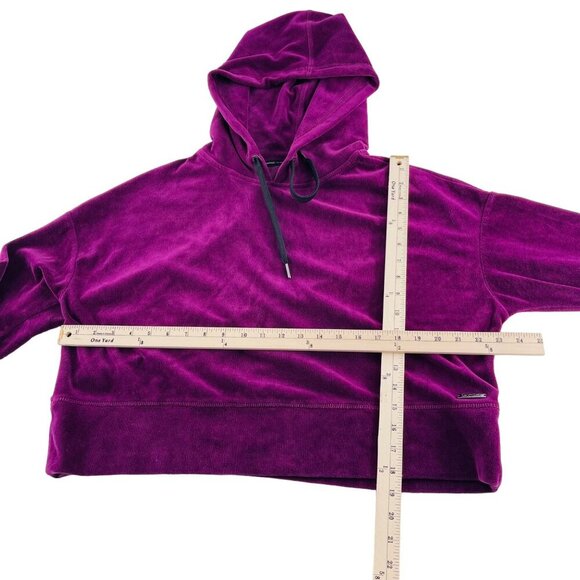 Calvin Klein Performance Womens Hoodie Velour Velvet Purple Size Large cropped - Picture 4 of 5